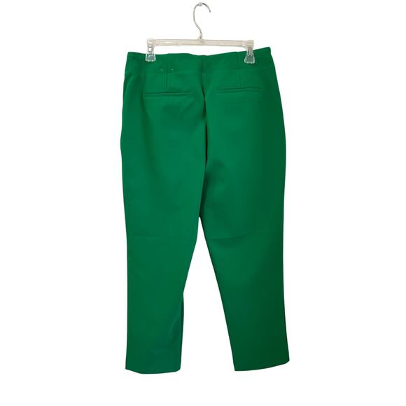 Rachel Zoe Kelly Green Pintuck Straight Leg Ankle Pants Sz 12 Pull On Career - Picture 2 of 5